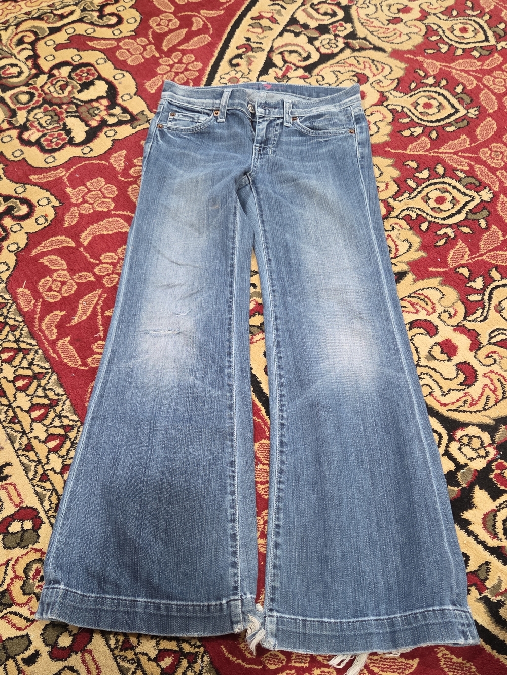 Seven Light Blue Wide Flare Denim Jeans